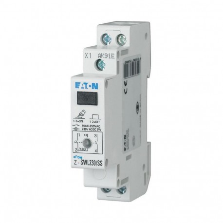 Z-SWL230/SS 276306 Y7-276306 EATON ELECTRIC Commutateur avec LED, 230AC/DC, 2 s, 16A, orange, 1PE
