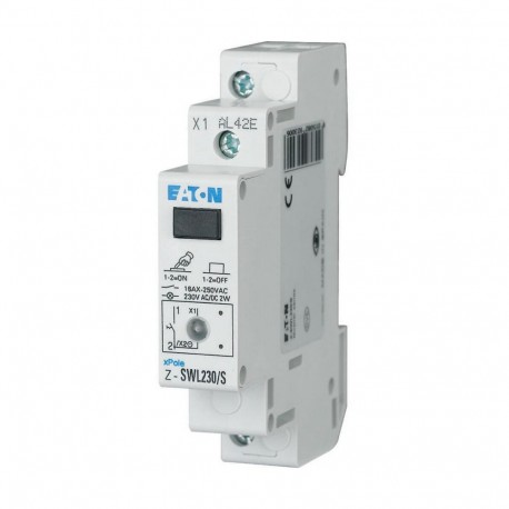 Z-SWL230/S 292300 Y7-292300 EATON ELECTRIC Commutateur avec LED, 230AC/DC, 1 s, 16A, orange, 1PE