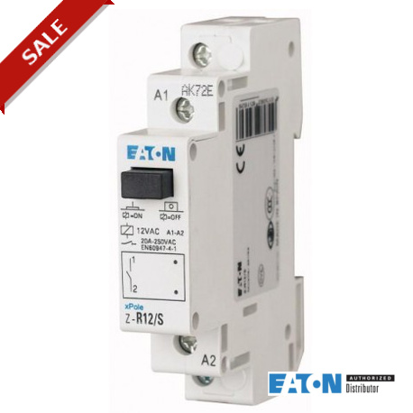 Z-R231/SO 265180 EATON ELECTRIC Installation relay, 230VAC/60Hz, 1N/O+1N/C, 20A, 1HP