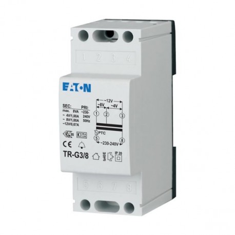 TR-G3/8 272481 6253166 EATON ELECTRIC Trasformatore 230V, 4/8/12V, 1/1/0, 67A, 2unità passo