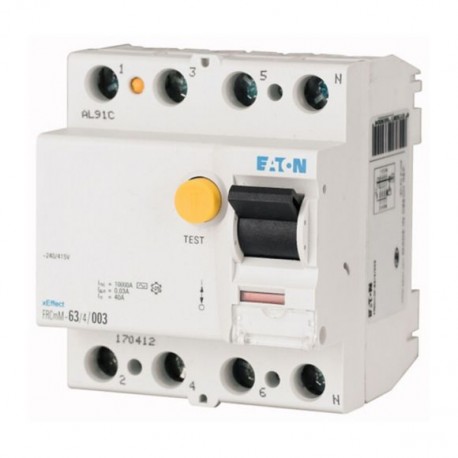 FRCMM-25/4/003-G/A-NA 167107 EATON ELECTRIC Устройство защиты от аварийного тока, 25A, 4-пол., 30 мА, тип g/a