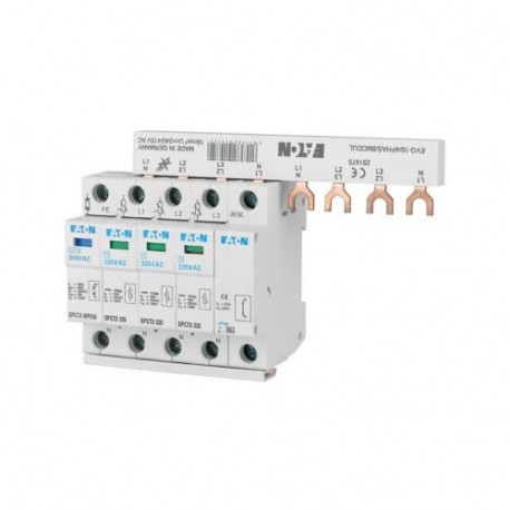 SPCT2-335-3+NPE/BB 167630 Y7-167630 EATON ELECTRIC Scaricatore da sovratensione inseribile, 3p+N/BB, 335VAC,..