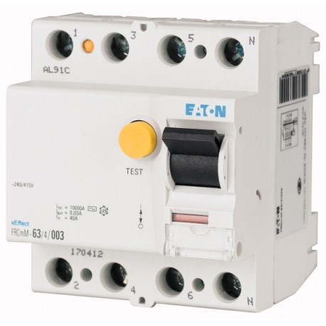 FRCMM-25/4/003-A-NA-110 167699 EATON ELECTRIC Устройство защиты от аварийного тока 25A 4p 30 мА тип A