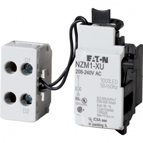 NZM1-XU60AC 259438 EATON ELECTRIC Расцепитель минимального напряжения, 60 В перем. тока