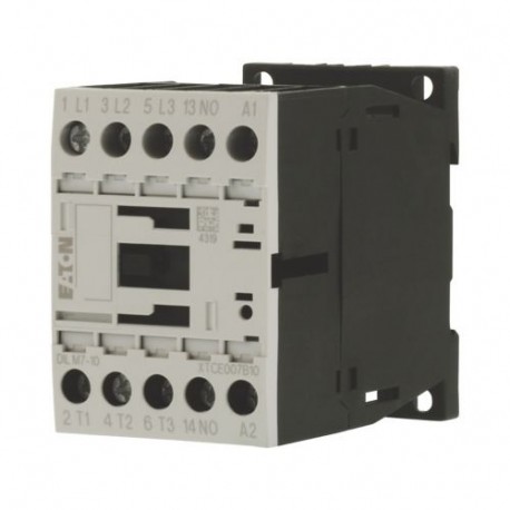 DILM7-10(110VDC) 276568 XTCE007B10E0 EATON ELECTRIC Contactor, 3p+1N/O, 3kW/400V/AC3