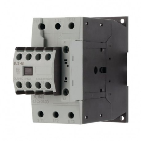 DILM40-22(230V50HZ,240V60HZ) 277798 XTCE040D22GF EATON ELECTRIC Contactor, 3p+2N/O+2N/C, 18.5kW/400V/AC3