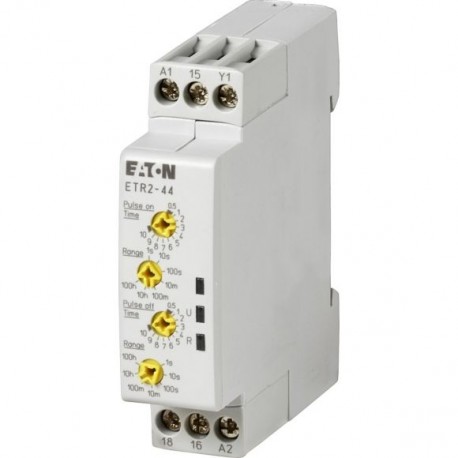 ETR2-44 262730 EATON ELECTRIC Relais temporisé, 0,05s-100h, 24-240V50/60Hz, 24-48VDC, 1W, clignoteur, 2 péri..