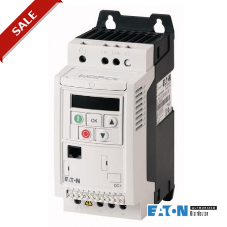 DC1-124D3NN-A20N 169225 EATON ELECTRIC Variable frequency drive, 230 V AC, 1-phase, 4.3 A, 0.75 kW, IP20/NEM..