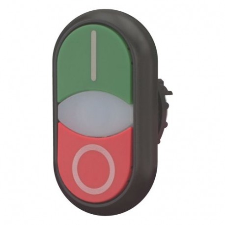 M22S-DDLF-GR-X1/X0 284815 Y7-284815 EATON ELECTRIC Pulsante doppio, +indicatore luminoso, piatto, verde I, b..