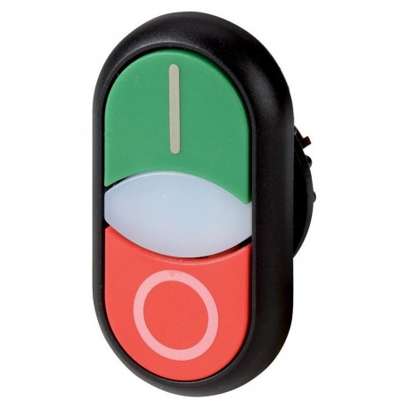 M22S-DDLF-*-*-* 284819 Y7-284819 EATON ELECTRIC Pulsante doppio, +indicatore luminoso, piatto, bianco , bian..