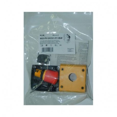 M22-PV-2KC01-IY1-BVP 110939 EATON ELECTRIC Pulsante arresto d'emergenza/off, d 38 mm, sblocco a trazione, no..