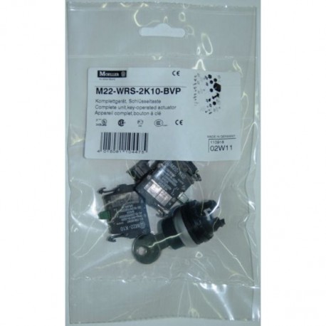 M22-WRS3-2K10-BVP 110920 Y7-110920 EATON ELECTRIC Selector de llave completo Enclavamiento 3 posiciones Llav..