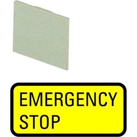 299SQ25 063199 Y7-63199 EATON ELECTRIC Targhetta inseribile, gialla, EMERGENCY STOP