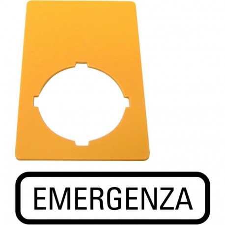 M22-XZK-I99 216474 Y7-216474 EATON ELECTRIC Label, emergency switching off, yellow, HxW 50x33mm, EMERGENZA