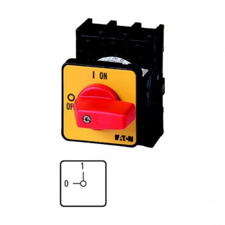 P1-32/E-RT 003197 EATON ELECTRIC On-Off switch, 3 pole, 32 A, Emergency-Stop function, flush mounting