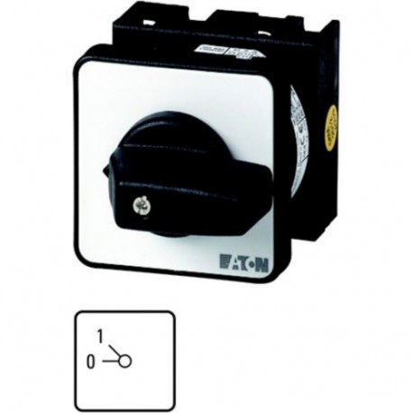 T0-1-140/E 009047 EATON ELECTRIC Step switches, Contacts: 1, 20 A, front plate: 0-1, 45 °, maintained, flush..