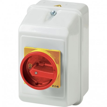 P1-32/ST/SVB 025522 EATON ELECTRIC Interrupteur général, +enveloppe en acier, 3p, 32A, poignée rouge-jaune, ..