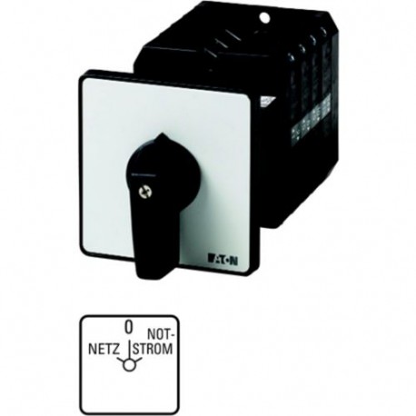 T5-4-8902/Z 207419 EATON ELECTRIC Umschalter, Kontakte: 8, 100 A, Frontschild: Netz-0-Notstrom, 45 °, rasten..