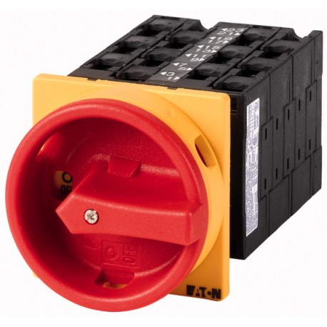T3-6-8348/EA/SVB 090310 EATON ELECTRIC Main switch, 12-pole, 32 A, Emergency-Stop function, 90 °, flush moun..