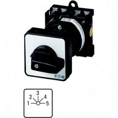 T0-3-8232/Z 036480 EATON ELECTRIC Stufenschalter, Kontakte: 5, 20 A, Frontschild: 1-5, 45 °, 5 Stufen 45°, r..