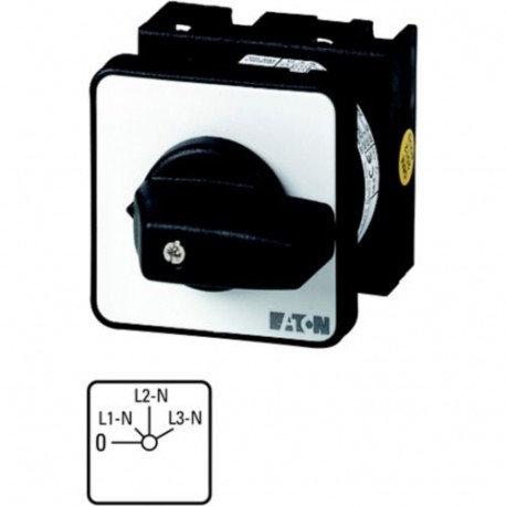 T0-2-15921/EZ 069710 EATON ELECTRIC Spannungsmesserumschalter, Kontakte: 4, 20 A, 3 x Phase-N, Frontschild: ..