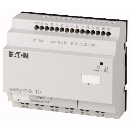 EASY721-DC-TCX 274122 0004519779 EATON ELECTRIC Module logique, 24V DC, 12 entr. TOR (4 entr. analog.) 8 sor..