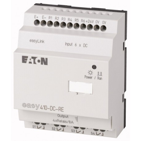EASY410-DC-RE 114293 0004560802 EATON ELECTRIC I/O expansion, 24 V DC, 6DI, 4DO relays, easyLink