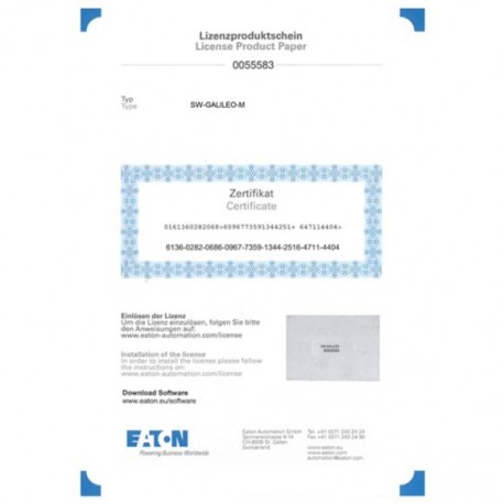 SW-GALILEO 140379 4521179 EATON ELECTRIC Logiciel de visualisation, GALILEO pour tous les terminaux XV/XP, l..