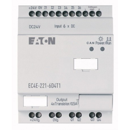 EC4E-221-6D4T1 114297 4560854 EATON ELECTRIC Extension d'E/S, CANopen, 24V DC, 6 entr. TOR, 4 sort. TOR(T)