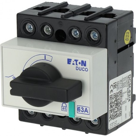 DCM-63/4 1314006 EATON ELECTRIC Switch-disconnector, 4 pole, 63 A, With black rotary handle and drive shaft,..