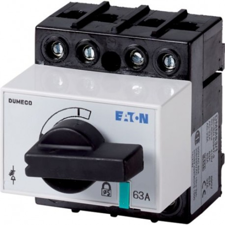 DMM-63/1 1314161 EATON ELECTRIC sezionatore di potenza, 3 poli + N, 63 A, con maniglia rotativa nera e asse ..