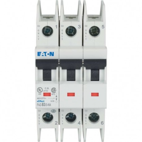 FAZ-B3/3-NA 132715 EATON ELECTRIC Miniature circuit breaker (MCB), 3A, 3p, B-Char, AC