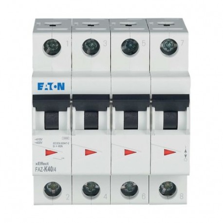 FAZ-K40/4 279103 Y7-279103 EATON ELECTRIC Int. magnetotérmico FAZ, 40A, 4P, curva K