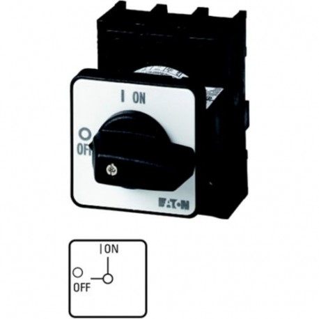 P1-25/EZ/2HI11 012395 EATON ELECTRIC On-Off switch, 3 pole + 2 N/O + 2 N/C, 25 A, centre mounting