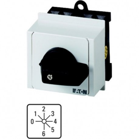 T0-3-8244/IVS 012749 EATON ELECTRIC Stufenschalter, Kontakte: 6, 20 A, Frontschild: 0-6, 45 °, 6 Stufen 45°,..