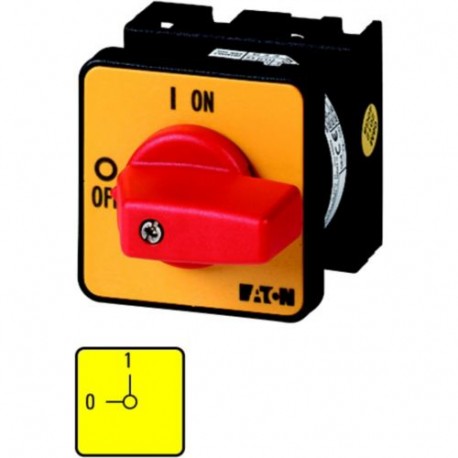 T0-3-8342/E-RT 013504 EATON ELECTRIC Interruptor seccionador ON-OFF 6 polos 20 A Maneta Roja/Amarilla 90 ° M..