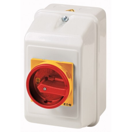 P1-25/ST/SVB 025523 EATON ELECTRIC Interrupteur général, +enveloppe en acier, 3p, 25A, poignée rouge-jaune, ..