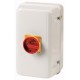 T3-4-15682/ST/SVB 025526 EATON ELECTRIC Main switch, +steel enclosure, 6p+1N/O+1N/C, Ie 25A, handle red yell..