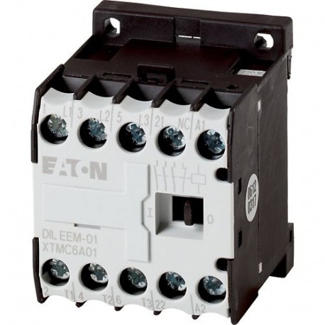 DILEEM-01(24V50/60HZ) 051621 XTMC6A01T EATON ELECTRIC Contattore di potenza, 3p+1NC, 3kW/400V/AC3
