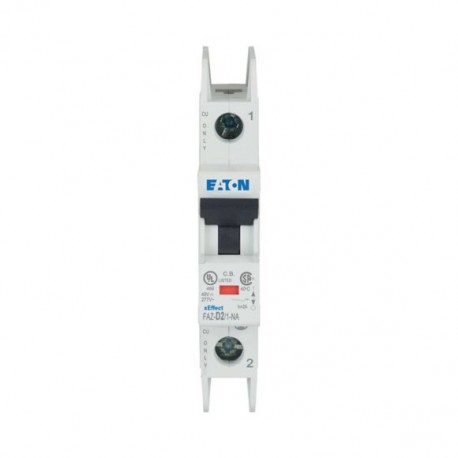 FAZ-D2/1-NA 102100 EATON ELECTRIC Interruptor magnetotérmico FAZ, 2A, 1P, curva D, NA