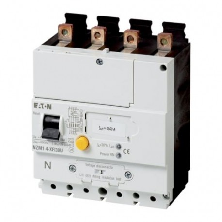 NZM1-4-XFI30U 104612 EATON ELECTRIC Блок защиты от токов утечки, 30 мА, 4P, установка снизу выключателя