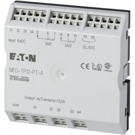 MFD-TP12-PT-A 106042 0004519715 EATON ELECTRIC Módulo de E/S MFD de temperatura 24 V DC 2 Pt100 (Rango A), 6..