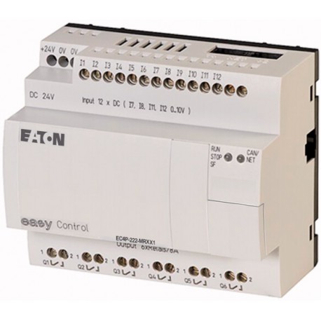 EC4P-222-MRXX1 106402 0004519743 EATON ELECTRIC Compact PLC, 24 V DC, 12DI(of 4AI), 6DO(R), ethernet, CAN