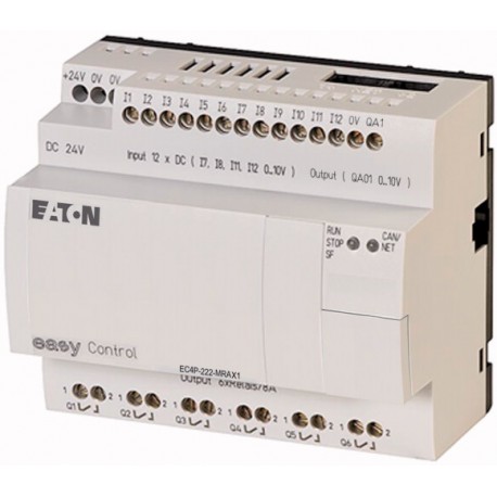 EC4P-222-MRAX1 106406 0004519739 EATON ELECTRIC PLC, 24VDC, 12DI(di cui 4AI), 6DO(R), 1AO, ethernet, CAN