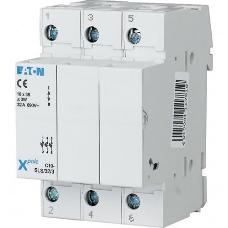 C10-SLS/32/3 112223 65A3137G13 EATON ELECTRIC Sezionatore con fusibili, 32A, 3p, 10x38