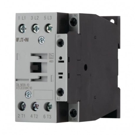 DILM38-10(230V50HZ,240V60HZ) 112428 XTCE038C10F EATON ELECTRIC Contactor, 3p + 1N / O, 18.5kW / 400V / AC3