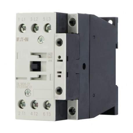 DILM38-01(24V50/60HZ) 112460 XTCE038C01T EATON ELECTRIC Contactor, 3p+1N/C, 18.5kW/400V/AC3