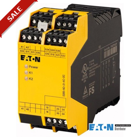 ESR5-NO-31-AC-DC 118704 EATON ELECTRIC Relé de seguridad para parada de emergencia/Puerta de protección 24V-..
