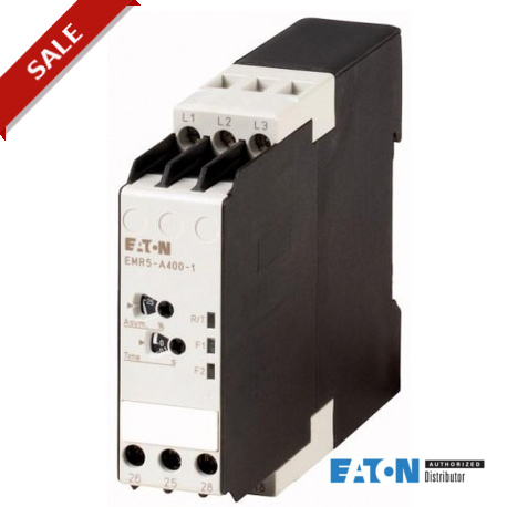 EMR5-A400-1 134222 EATON ELECTRIC Phase imbalance monitoring relay, 2W, 300-500V/50/60Hz, tv 0.1-30s