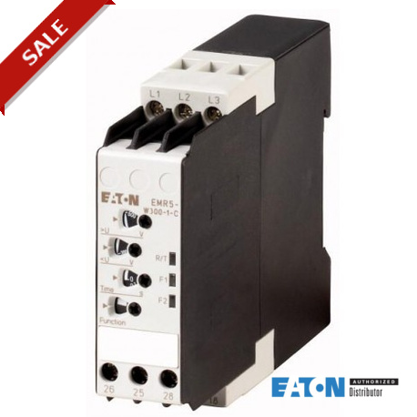 EMR5-W300-1-C 134227 EATON ELECTRIC Phase monitoring relay, over- undervoltage, 2W, 160-300V50/60Hz, tv 0.1-..